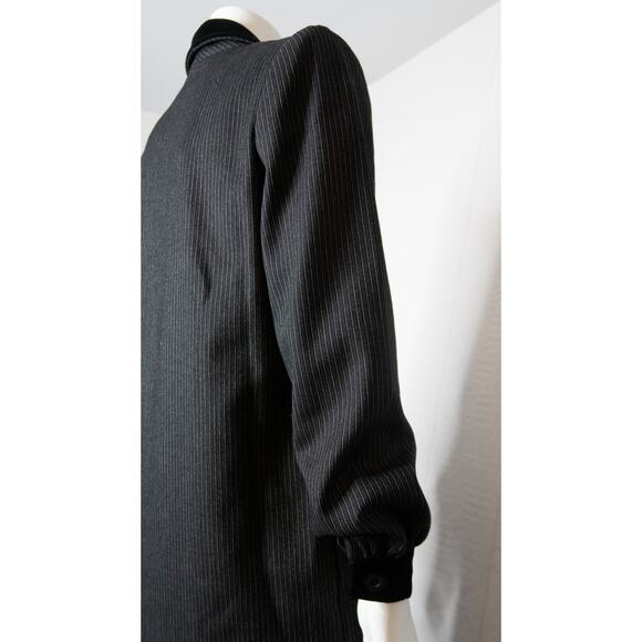 GIVENCHY NOUVELLE BOUTIQUE Vintage '80s Wool Double Breast Pinstripe Overcoat 36 - Picture 7 of 13